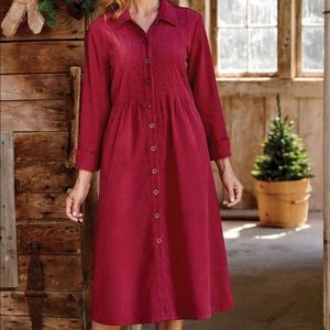 Cotton corduroy burgundy dress